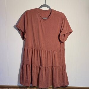 Rust Tiered T-Shirt Dress